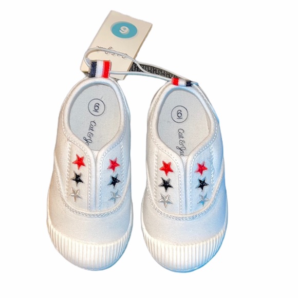 Cat & Jack Other - Cat & Jack Unisex white toddler slip ons size 6